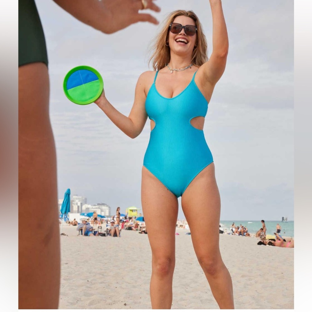 Aerie Blue Cutout Swimsuit NWT